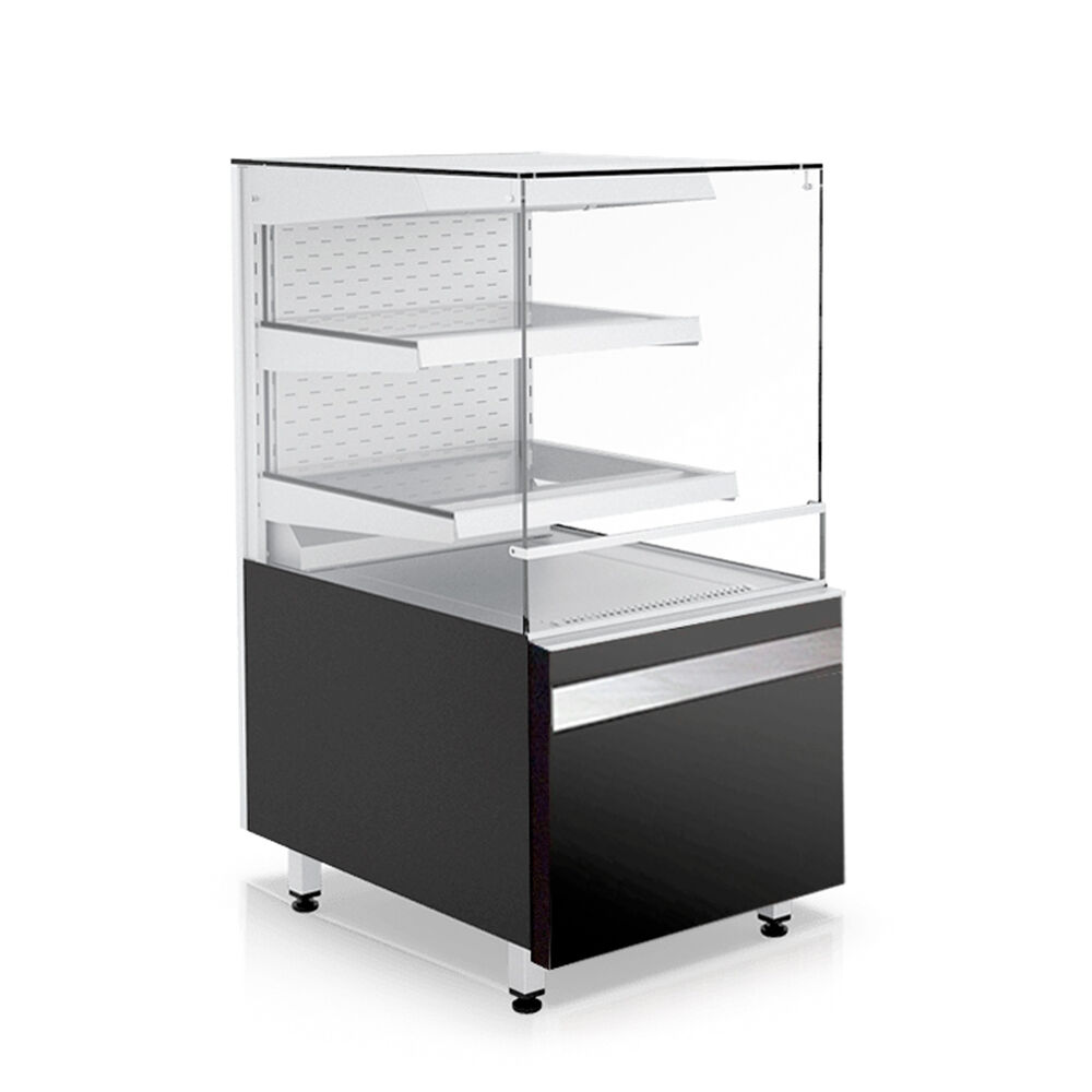 Glass display Metos Gastroline Cube 0.9W 2P Half open,black/silver