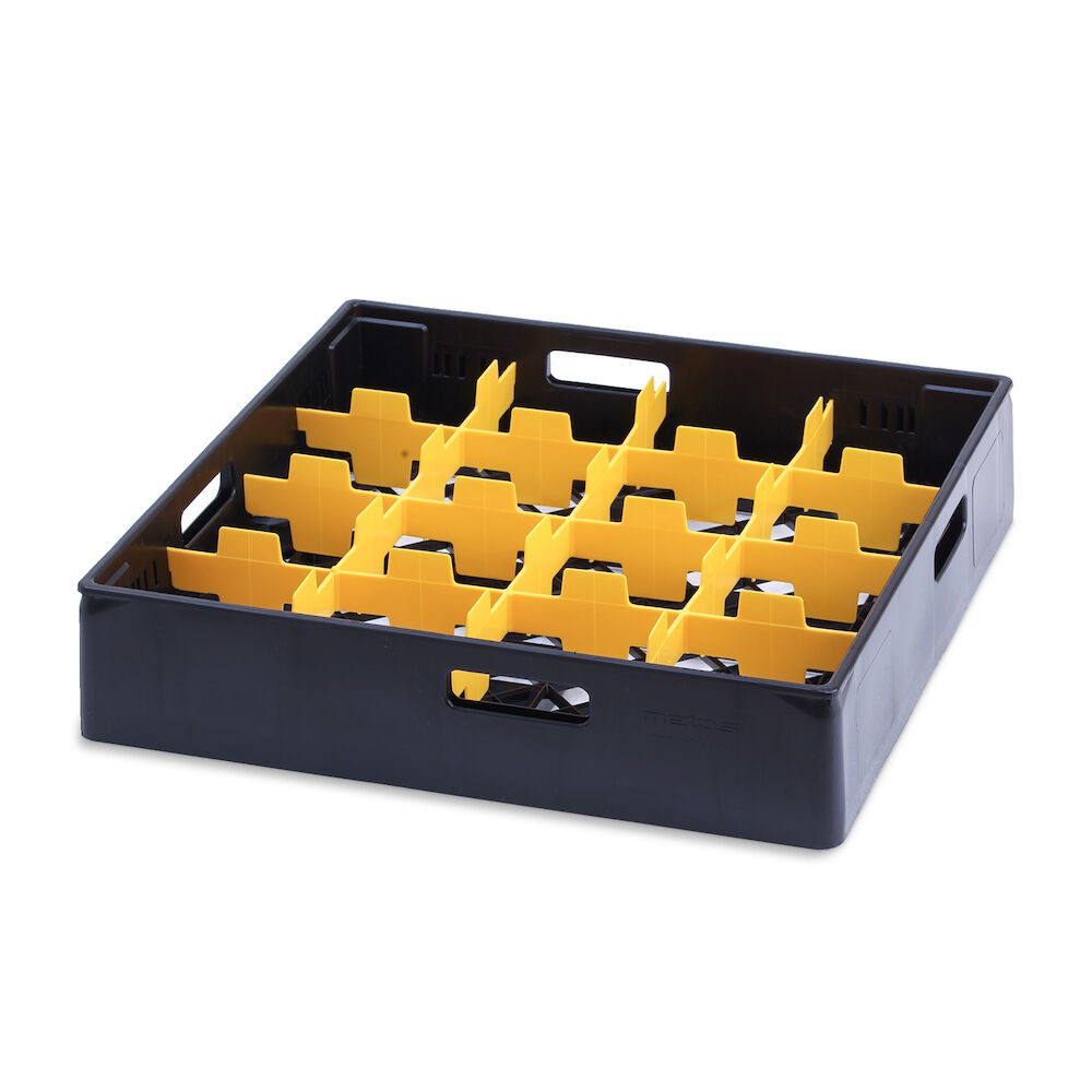 Black compartment basket Metos with yellow compartment for 1