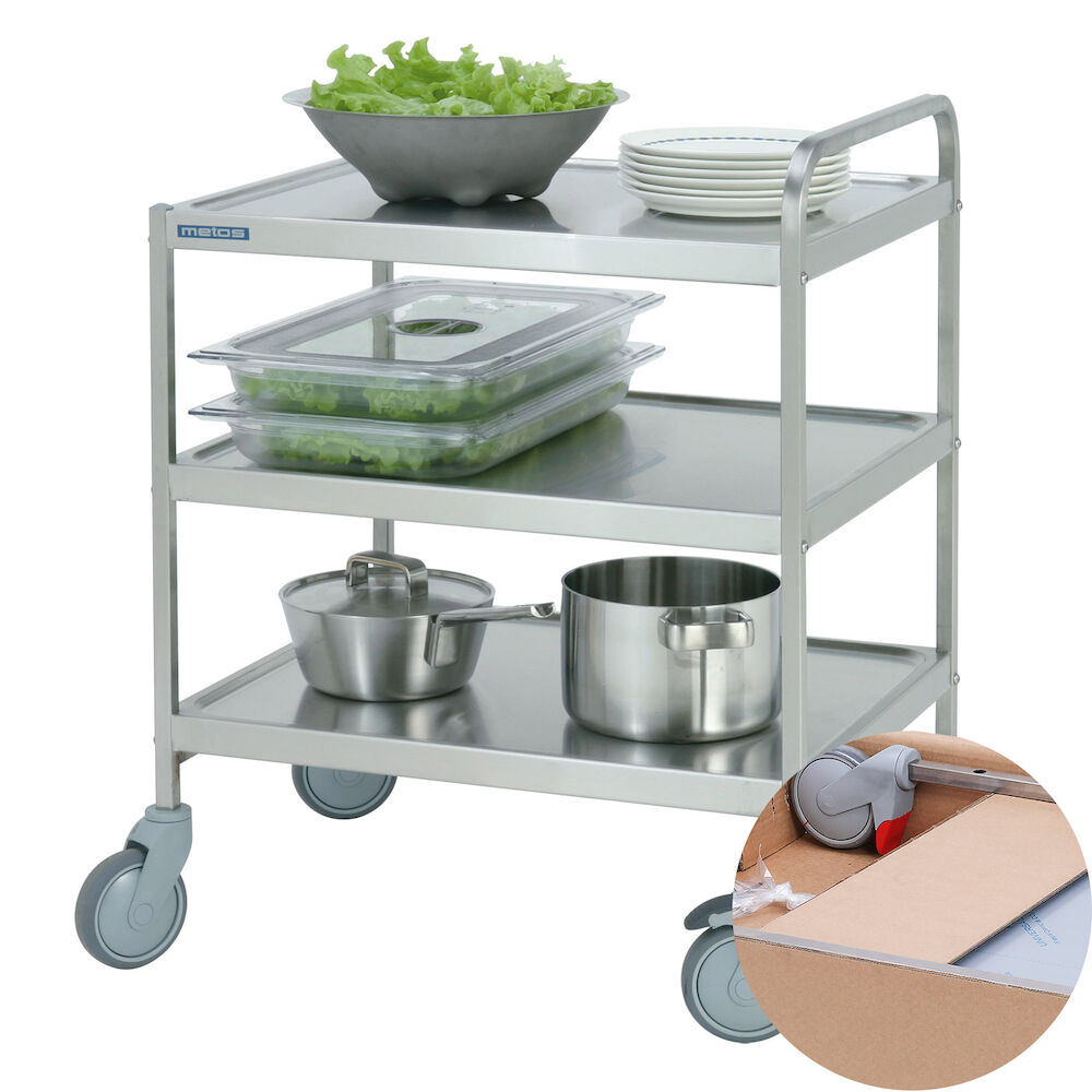 Service trolley Metos SET-75/3 Flat Pack, 3 tiers